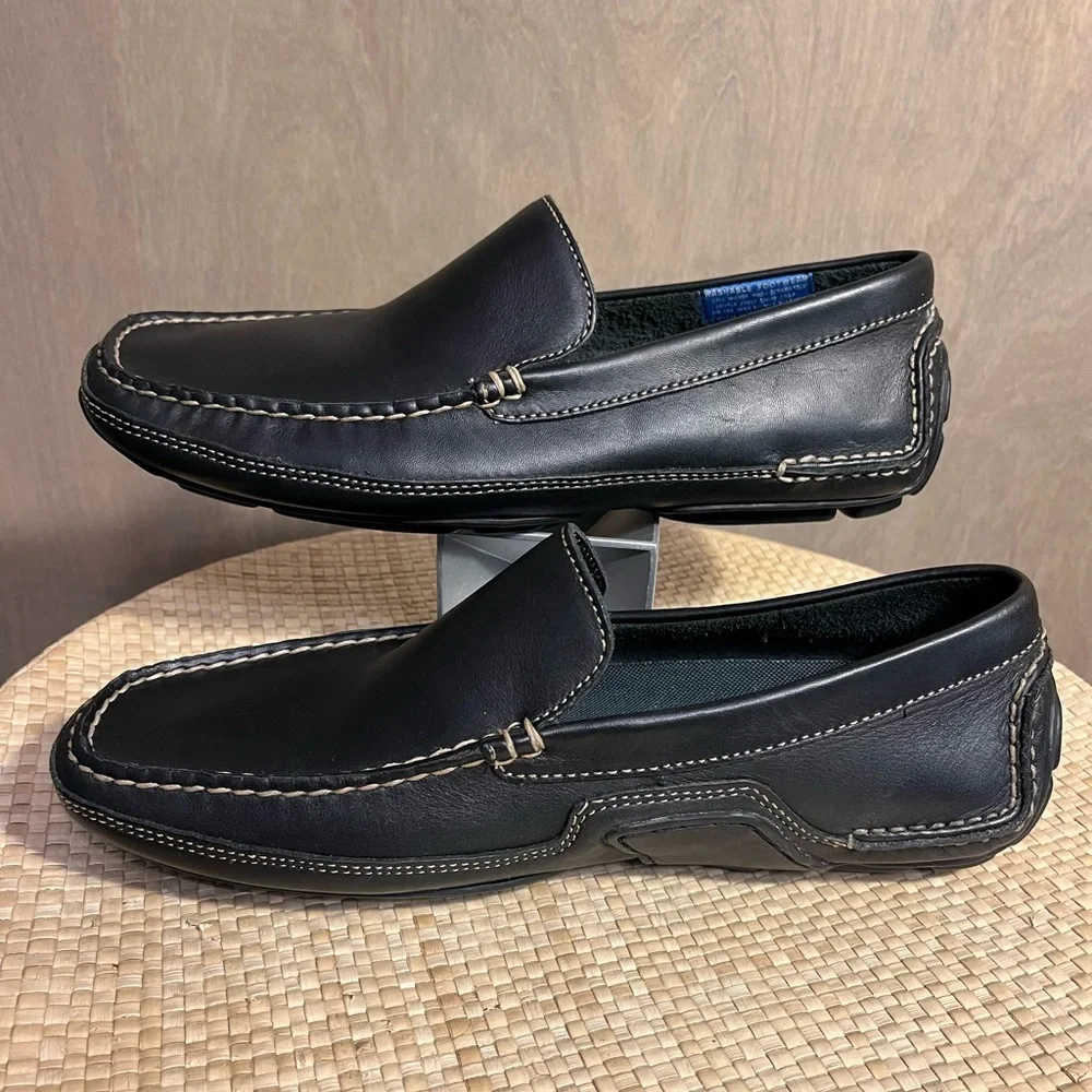 Rockport Black Leather Driving Mocs Men’s Size 9